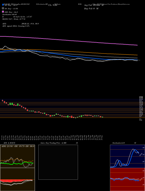 Ultra DJ-UBS Natural Gas Proshares BOIL Support Resistance charts Ultra DJ-UBS Natural Gas Proshares BOIL AMEX