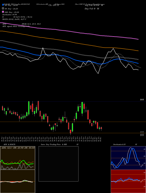 Short DOW 30 Proshares DOG Support Resistance charts Short DOW 30 Proshares DOG AMEX