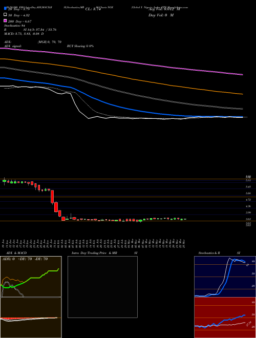 Global X Nigeria Index ETF NGE Support Resistance charts Global X Nigeria Index ETF NGE AMEX