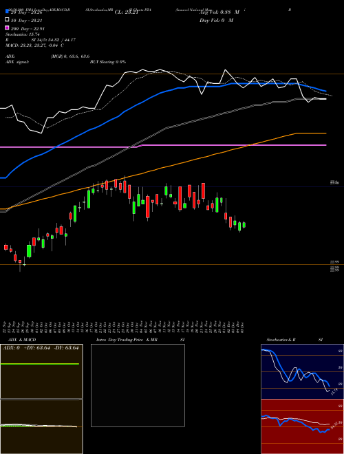 Insured National Muni Bond Powershares PZA Support Resistance charts Insured National Muni Bond Powershares PZA AMEX