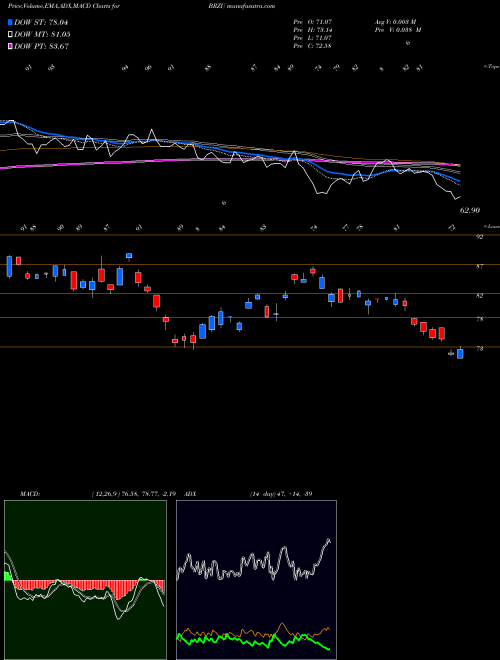 MACD charts various settings share BRZU Direxion Daily Brazil Bull 3X S AMEX Stock exchange 
