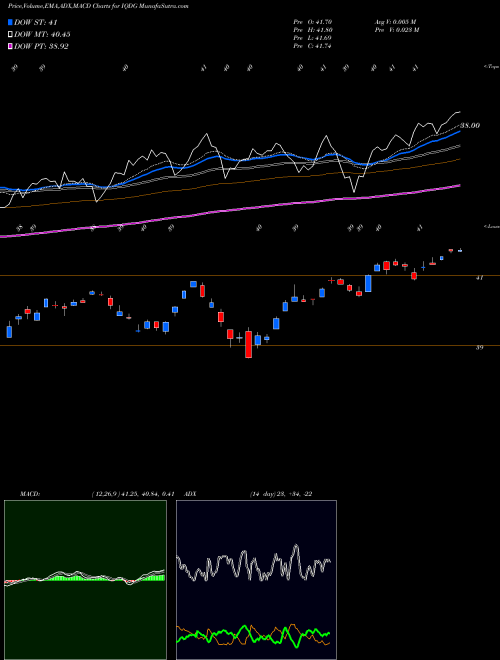 MACD charts various settings share IQDG Wisdomtree International Qualit AMEX Stock exchange 