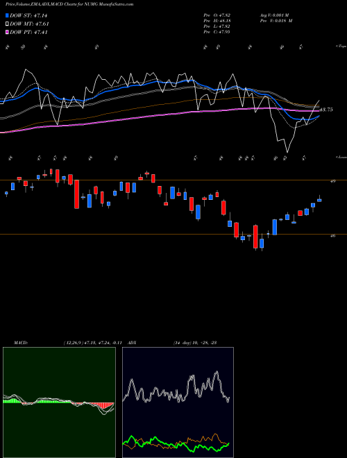 Munafa Nushares ESG Midcap Growth ETF (NUMG) stock tips, volume analysis, indicator analysis [intraday, positional] for today and tomorrow