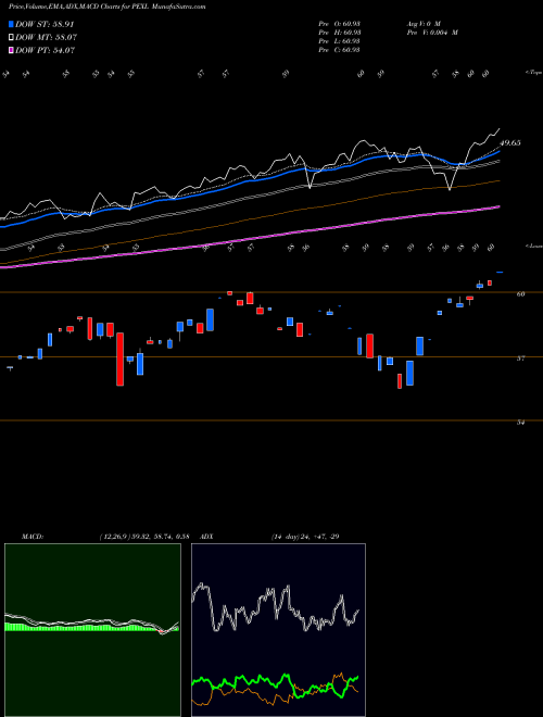 Munafa Pacer US Export Leaders ETF (PEXL) stock tips, volume analysis, indicator analysis [intraday, positional] for today and tomorrow