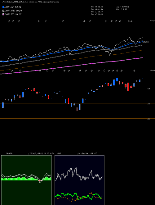 MACD charts various settings share PEXL Pacer US Export Leaders ETF AMEX Stock exchange 