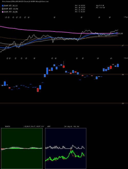 MACD charts various settings share RORO SPDR SSGA Risk Aware ETF AMEX Stock exchange 