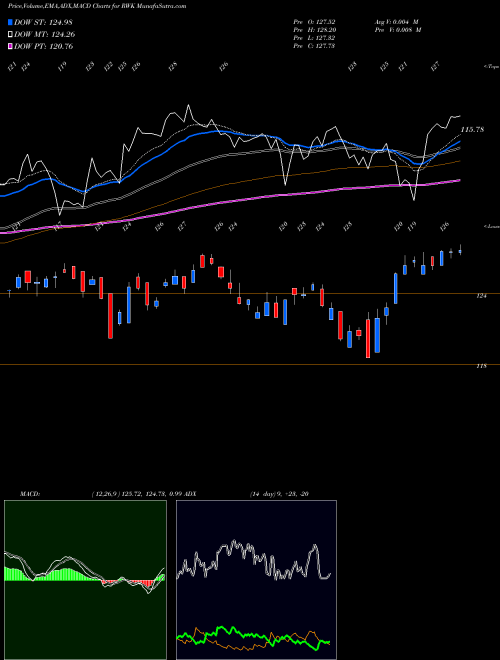 MACD charts various settings share RWK Revenueshares Midcap AMEX Stock exchange 