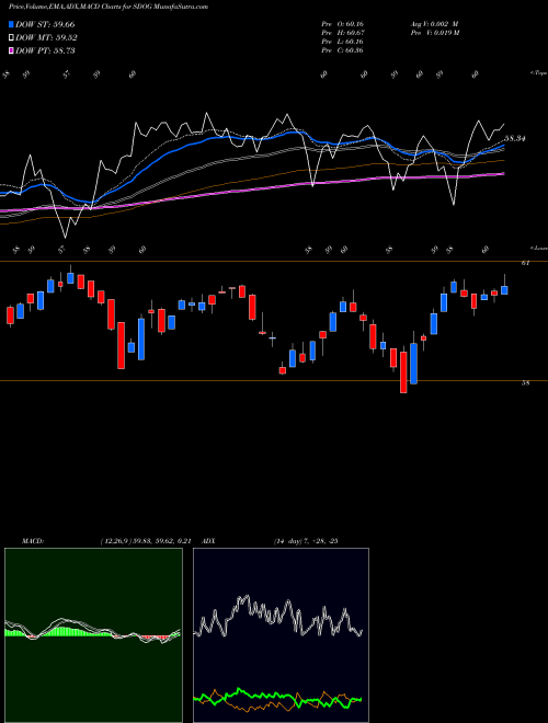 MACD charts various settings share SDOG Alps Sector Dividend Dogs ETF AMEX Stock exchange 