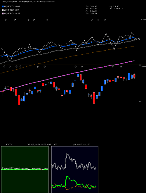 MACD charts various settings share TPIF Timothy Plan International ETF AMEX Stock exchange 