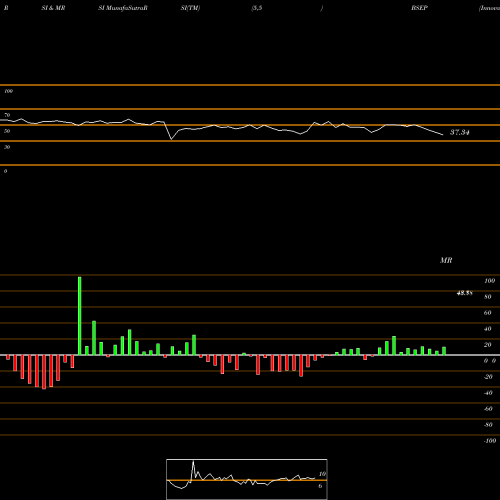 RSI & MRSI charts Innovator S&P 500 Buffer ETF Sep BSEP share AMEX Stock Exchange 