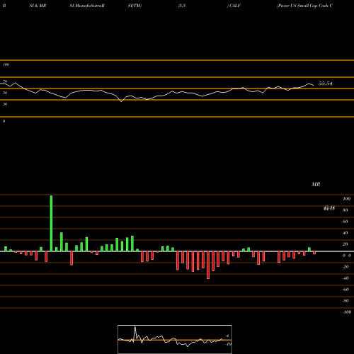 RSI & MRSI charts Pacer US Small Cap Cash Cows 100 ETF CALF share AMEX Stock Exchange 