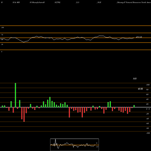 RSI & MRSI charts S&P Natural Resources North Amer Ishares IGE share AMEX Stock Exchange 