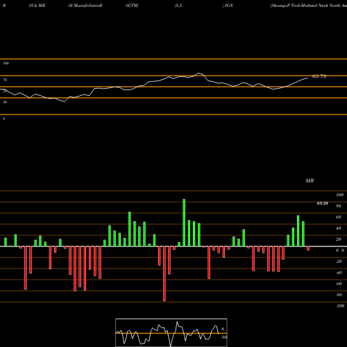 RSI & MRSI charts S&P Tech-Multimd Ntwk North Amer Ishares IGN share AMEX Stock Exchange 