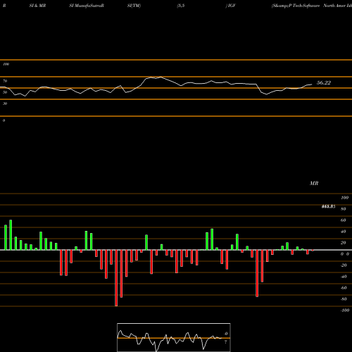 RSI & MRSI charts S&P Tech-Software North Amer Ishares IGV share AMEX Stock Exchange 