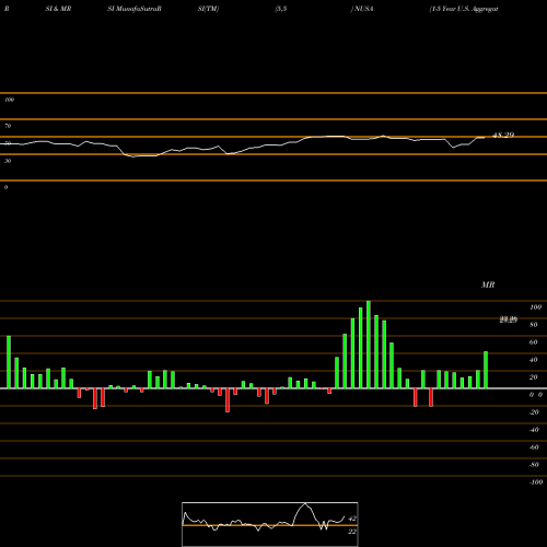 RSI & MRSI charts 1-5 Year U.S. Aggregate Nushares NUSA share AMEX Stock Exchange 