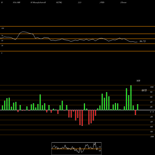 RSI & MRSI charts Cleantech Powershares PZD share AMEX Stock Exchange 