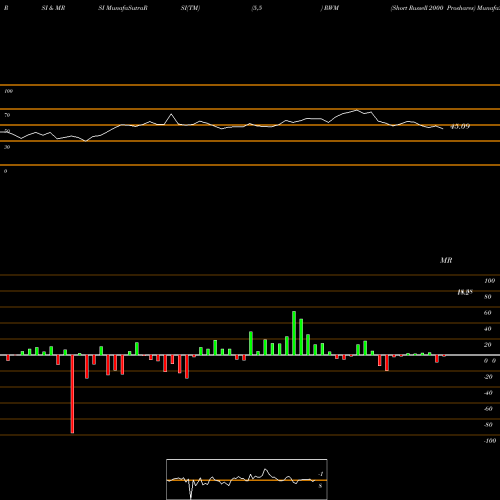 RSI & MRSI charts Short Russell 2000 Proshares RWM share AMEX Stock Exchange 