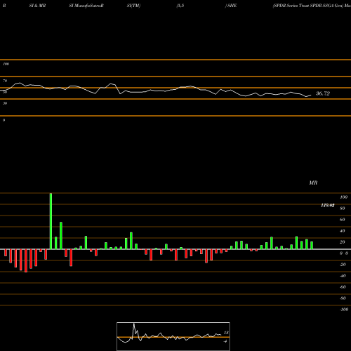 RSI & MRSI charts SPDR Series Trust SPDR SSGA Gen SHE share AMEX Stock Exchange 