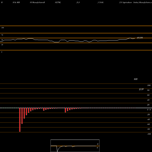 RSI & MRSI charts US Agriculture Index USAG share AMEX Stock Exchange 
