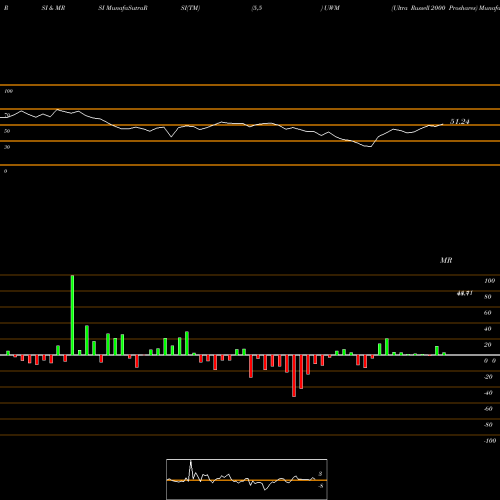 RSI & MRSI charts Ultra Russell 2000 Proshares UWM share AMEX Stock Exchange 