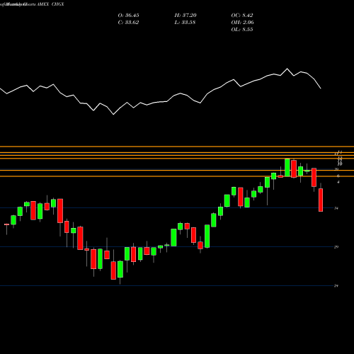 Monthly charts share CHGX Diversified Impact U.S. Large Cap Fossil Fuel AMEX Stock exchange 