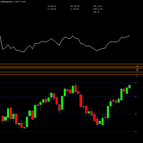 Monthly charts share FLMX Mexico Franklin FTSE ETF AMEX Stock exchange 