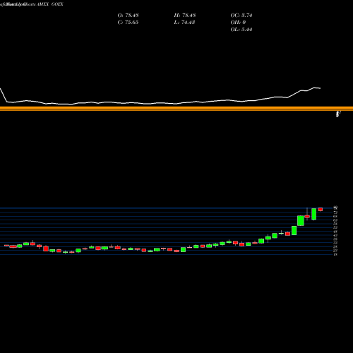 Monthly charts share GOEX Global X Funds AMEX Stock exchange 