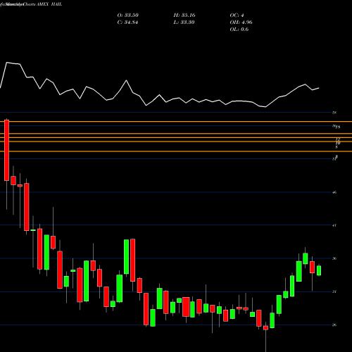 Monthly charts share HAIL SPDR S&P Kenso Smart Mobility ETF AMEX Stock exchange 