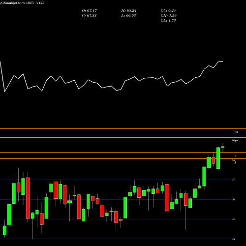 Monthly charts share NANR SPDR S&P North American Natural AMEX Stock exchange 