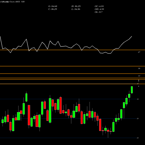 Monthly charts share NIB DJ-UBS Cocoa TR Sub-Idx ETN Ipath AMEX Stock exchange 
