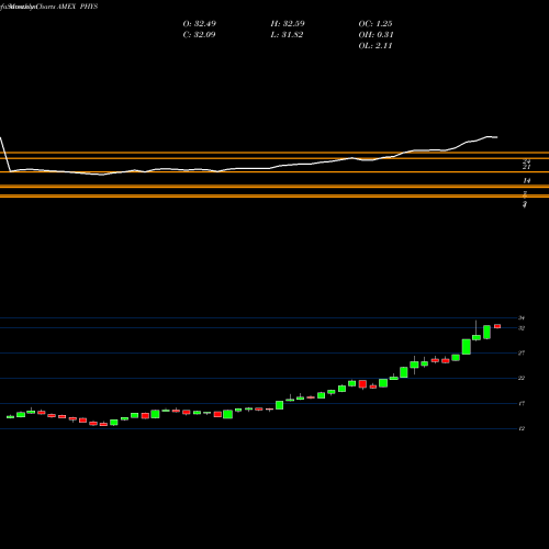 Monthly charts share PHYS Sprott Physical Gold Trust AMEX Stock exchange 