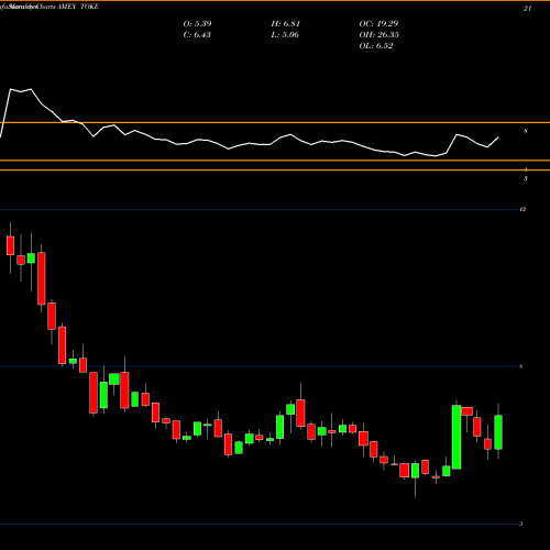 Monthly charts share TOKE Cambria Cannabis ETF AMEX Stock exchange 