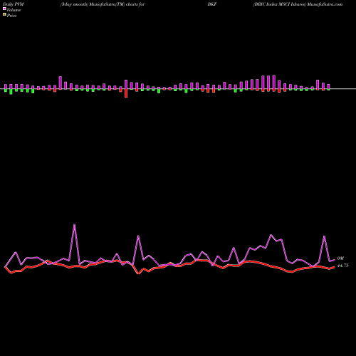 PVM Price Volume Measure charts BRIC Index MSCI Ishares BKF share AMEX Stock Exchange 