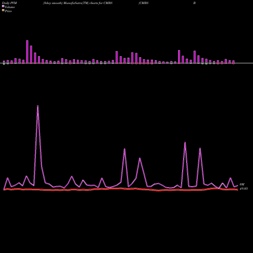 PVM Price Volume Measure charts CMBS Bond Ishares CMBS share AMEX Stock Exchange 