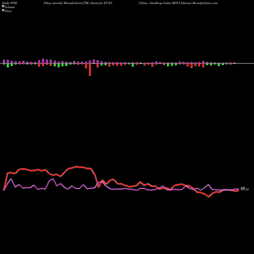 PVM Price Volume Measure charts China Smallcap Index MSCI Ishares ECNS share AMEX Stock Exchange 