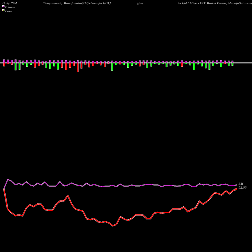 PVM Price Volume Measure charts Junior Gold Miners ETF Market Vectors GDXJ share AMEX Stock Exchange 