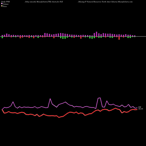 PVM Price Volume Measure charts S&P Natural Resources North Amer Ishares IGE share AMEX Stock Exchange 