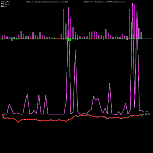 PVM Price Volume Measure charts SPDR SSGA Risk Aware ETF RORO share AMEX Stock Exchange 