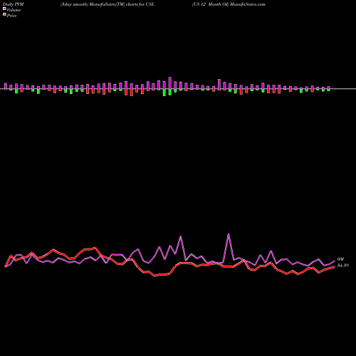 PVM Price Volume Measure charts US 12 Month Oil USL share AMEX Stock Exchange 