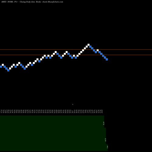 Free Renko charts Etracs Monthly Reset 2Xleverage HOML share AMEX Stock Exchange 