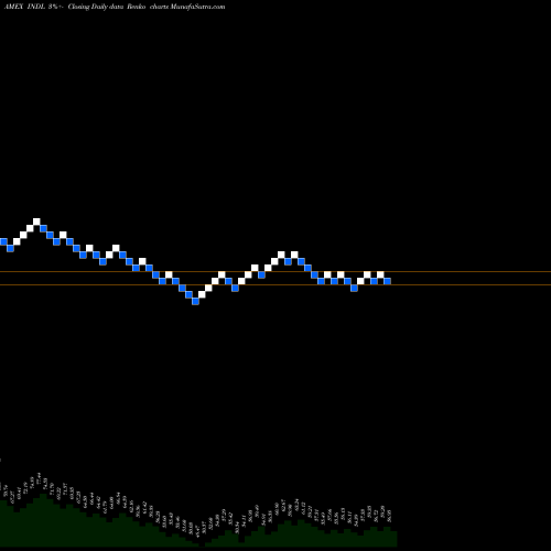 Free Renko charts India Bull 3X Direxion INDL share AMEX Stock Exchange 