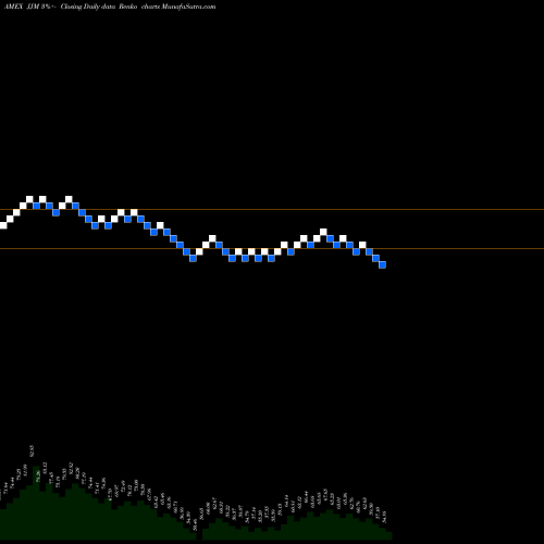 Free Renko charts DJ-UBS Ind Metals TR Sub-Idx ETN Ipath JJM share AMEX Stock Exchange 