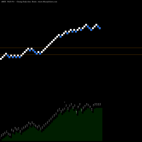 Free Renko charts New Gold Inc NGD share AMEX Stock Exchange 