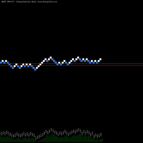 Free Renko charts China ETF Market Vectors PEK share AMEX Stock Exchange 