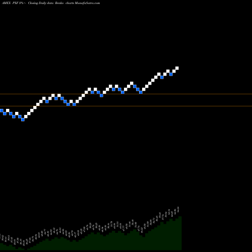 Free Renko charts FTSE Rafi Dev Mkts Ex-US Powershares PXF share AMEX Stock Exchange 