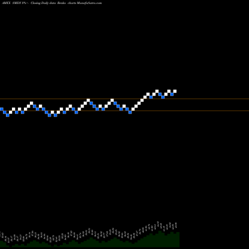 Free Renko charts Syntax Stratified Midcap ETF SMDY share AMEX Stock Exchange 