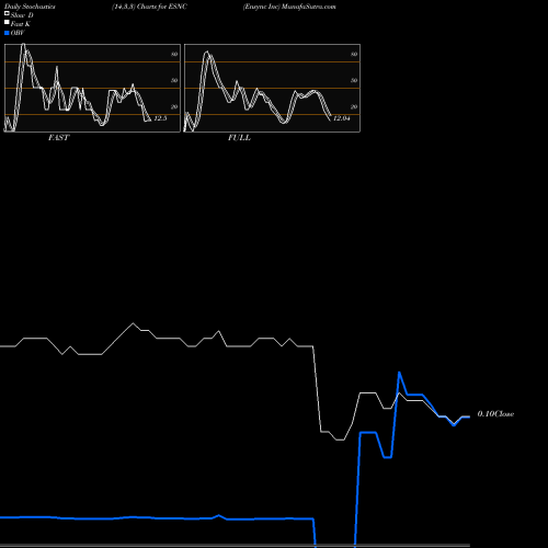 Stochastics Fast,Slow,Full charts Ensync Inc ESNC share AMEX Stock Exchange 