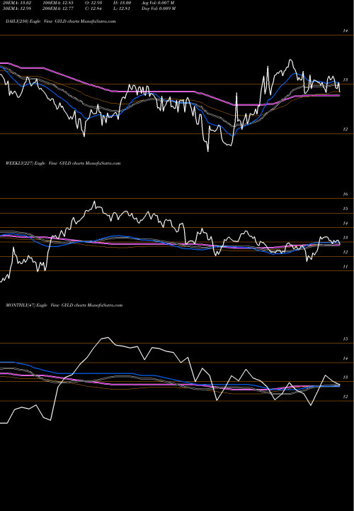 Trend of Arrow Dj GYLD TrendLines Arrow DJ Global Yield ETF GYLD share AMEX Stock Exchange 