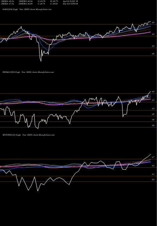 Trend of Wisdomtree International IHDG TrendLines Wisdomtree International Hedged IHDG share AMEX Stock Exchange 