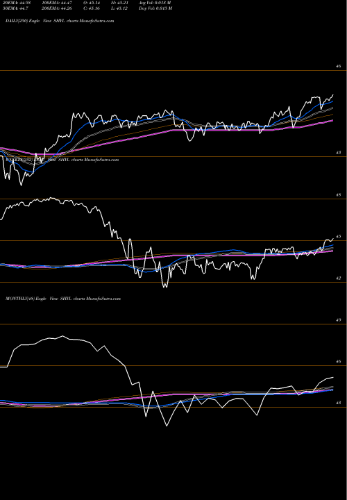 Trend of Xtrackers Short SHYL TrendLines Xtrackers Short Duration High Yield Bond ETF SHYL share AMEX Stock Exchange 